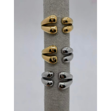 Anillo Y00956 Bicolor Acero Inoxidable