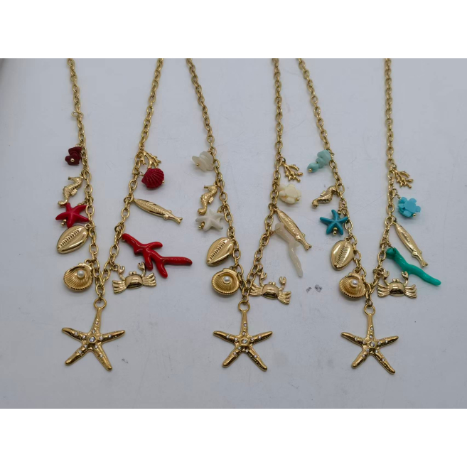 Collar Y00961 Beig Acero Inoxidable