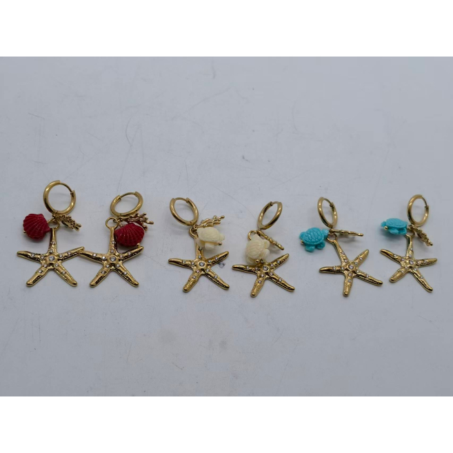 Aretes Y00963 Rojo Acero Inoxidable