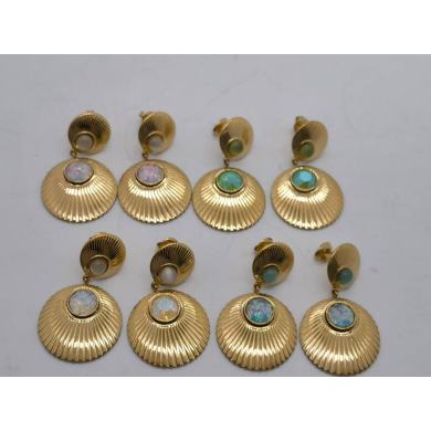 Aretes Y00902 Verde Acero Inoxidable