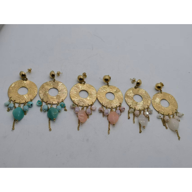 Aretes Y00937 Beig Acero Inoxidable