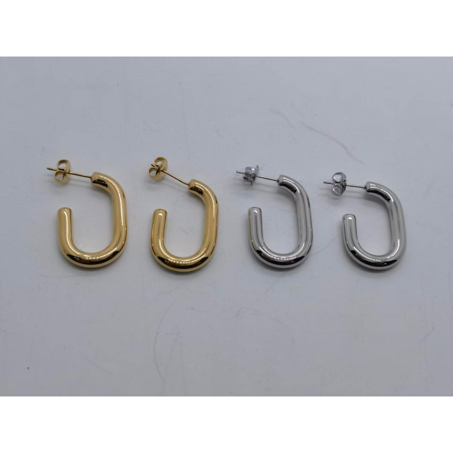 Aretes Y01003 Plateado Acero Inoxidable