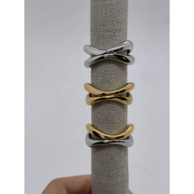 Anillo Y01009 Bicolor Acero Inoxidable