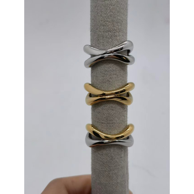 Anillo Y01009 Bicolor Acero Inoxidable