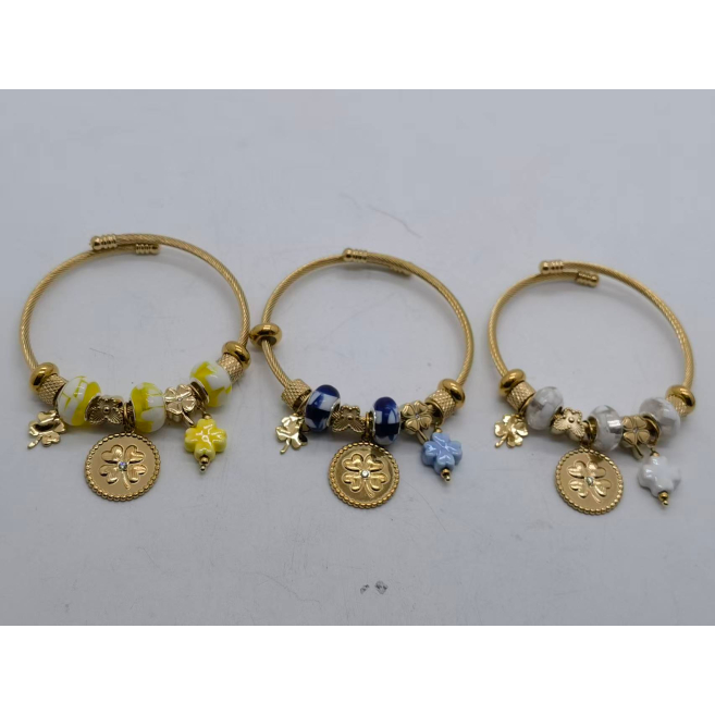 Brazalete Y01017 Amarillo Acero Inoxidable