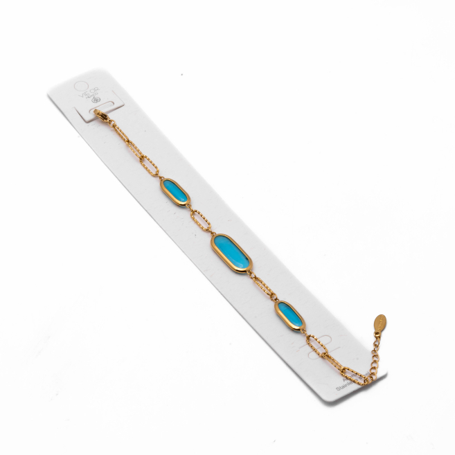 PULSERA ZO13502B DORADO+AZUL Acero Inoxidable