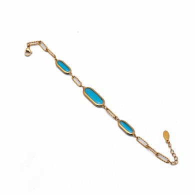 PULSERA ZO13502B DORADO+AZUL Acero Inoxidable