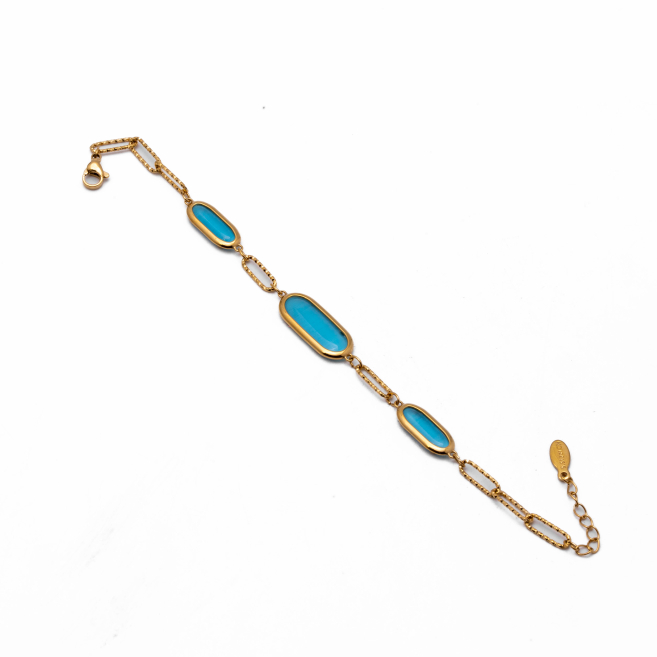 PULSERA ZO13502B DORADO+AZUL Acero Inoxidable