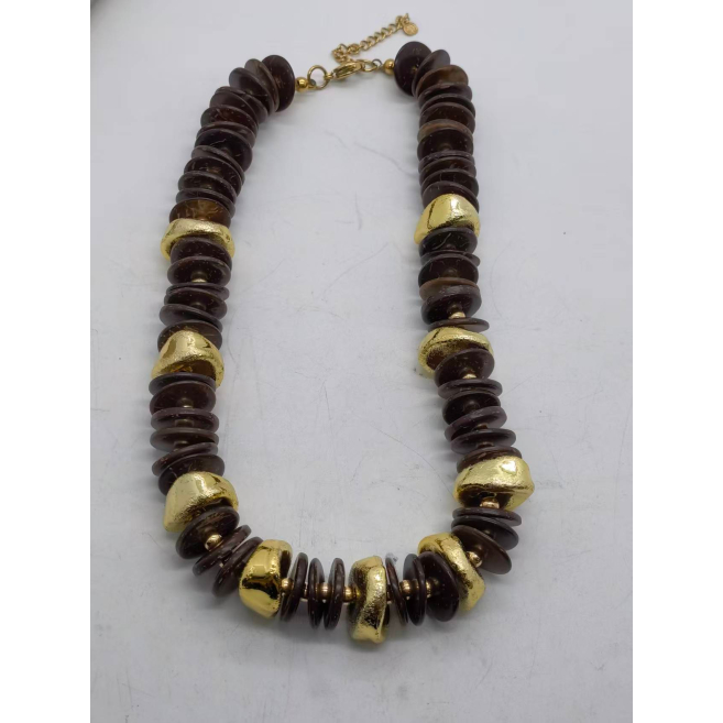 Collar Y01037 Marron oscuro Acero Inoxidable