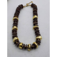 Collar Y01037 Marron oscuro Acero Inoxidable