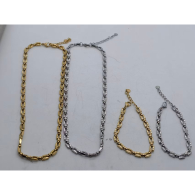 Collar Y01043 Plateado Acero Inoxidable