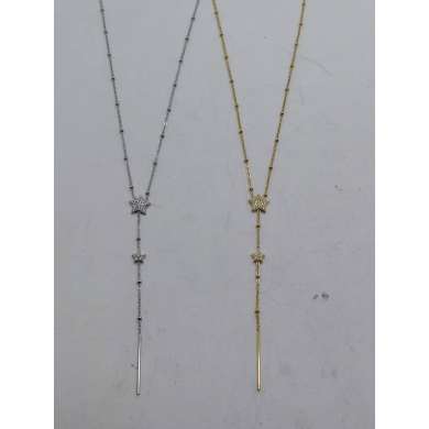 Collar Y01056 Plateado Acero Inoxidable