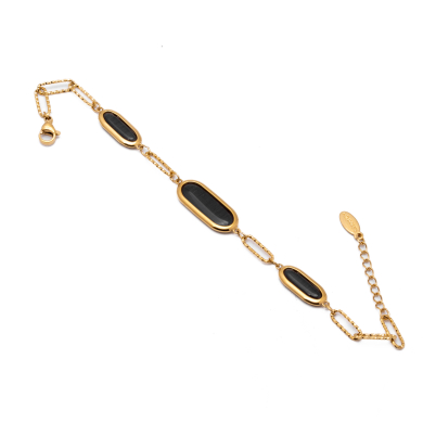 PULSERA ZO13502B DORADO+NEGRO Acero Inoxidable