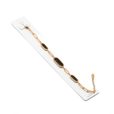 PULSERA ZO13502B DORADO+NEGRO Acero Inoxidable