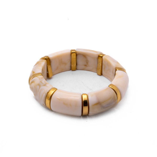 BRAZALETE ZO15861B DORADO+BLANCO Acero Inoxidable 2C32