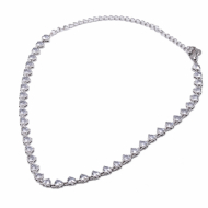 COLLAR ZO10590N PLATEADO+BLANCO Acero Inoxidable E42