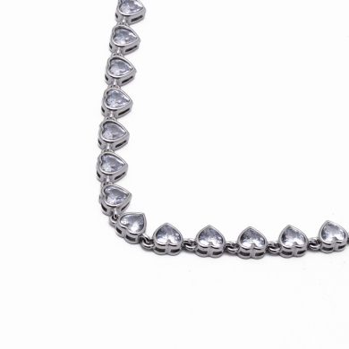 COLLAR ZO10590N PLATEADO+BLANCO Acero Inoxidable E42