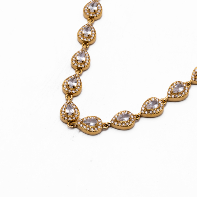 COLLAR ZO13626N DORADO+BLANCO Acero Inoxidable