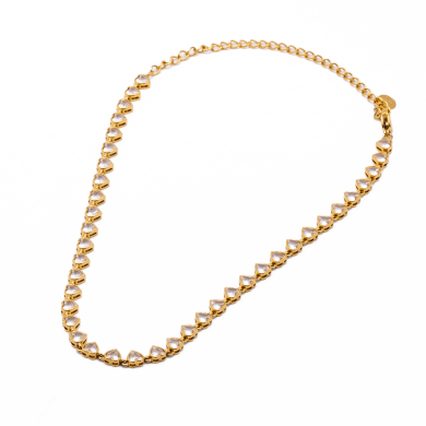 COLLAR ZO10590N DORADO+BLANCO Acero Inoxidable
