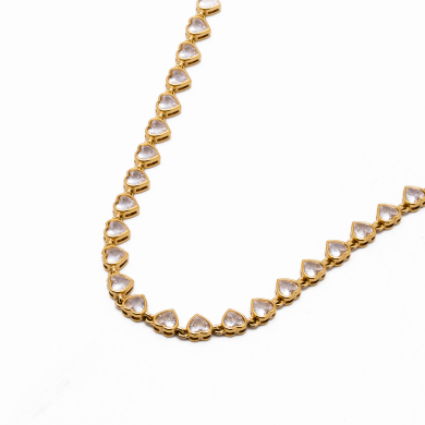 COLLAR ZO10590N DORADO+BLANCO Acero Inoxidable E42