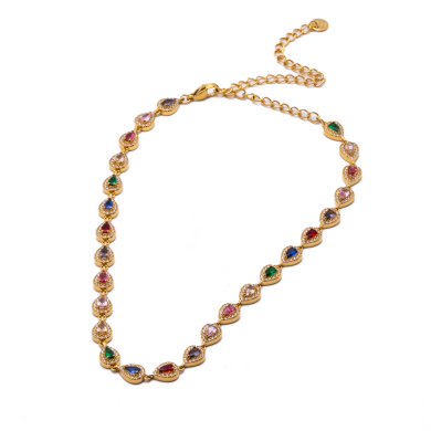 COLLAR ZO13626N DORADO+MULTICOLOR Acero Inoxidable