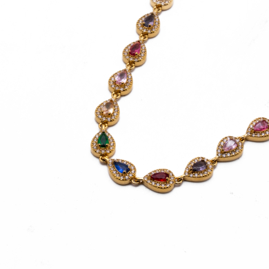 COLLAR ZO13626N DORADO+MULTICOLOR Acero Inoxidable