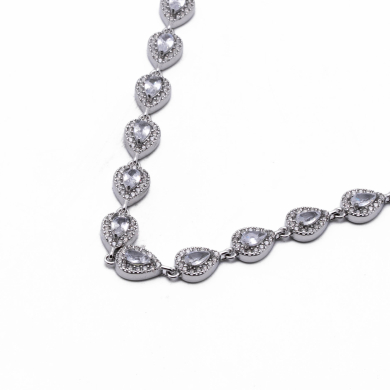 COLLAR ZO13626N PLATEADO+BLANCO Acero Inoxidable