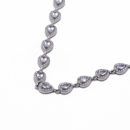COLLAR ZO13626N PLATEADO+BLANCO Acero Inoxidable E43