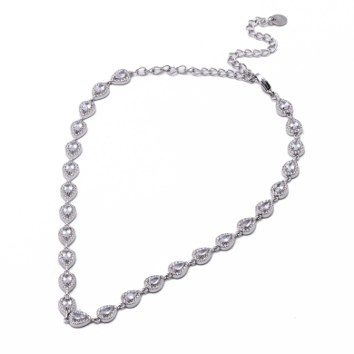 COLLAR ZO13626N PLATEADO+BLANCO Acero Inoxidable