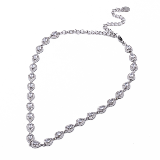 COLLAR ZO13626N PLATEADO+BLANCO Acero Inoxidable E43
