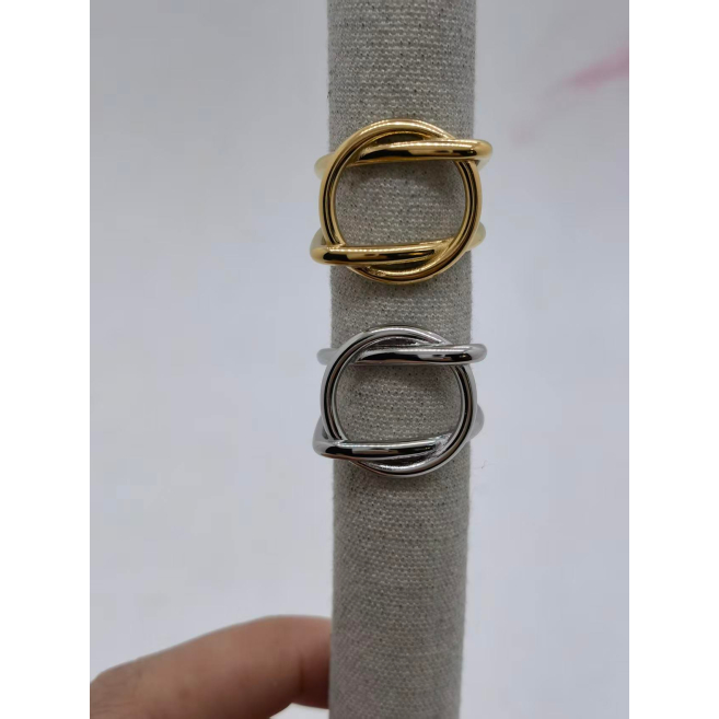 Anillo Y01022 Plateado Acero Inoxidable