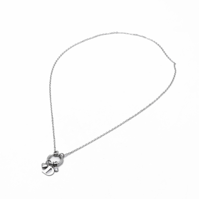 COLLAR COCN INICIAL ZO14056N PLATEADO D Acero Inoxidable