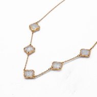 COLLAR ZO13947N DORADO+BLANCO Acero Inoxidable