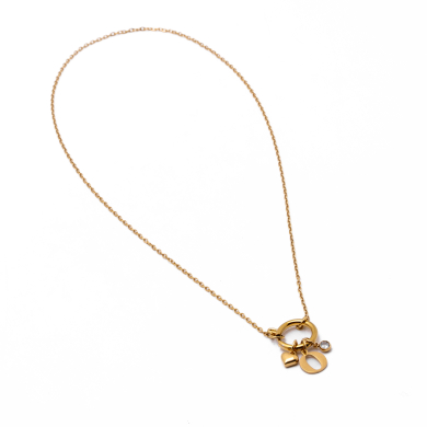 COLLAR COCN INICIAL ZO14056N DORADO O Acero Inoxidable