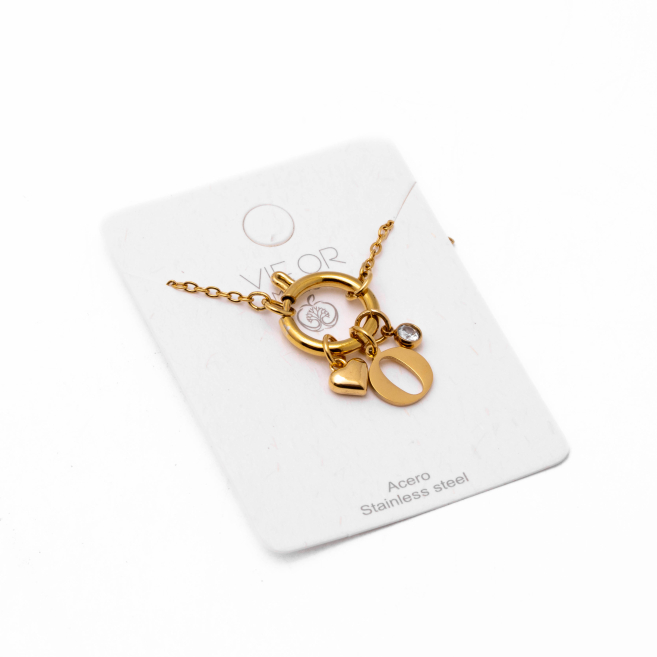 COLLAR COCN INICIAL ZO14056N DORADO O Acero Inoxidable E13
