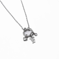 COLLAR COCN INICIAL ZO14056N PLATEADO F Acero Inoxidable E13