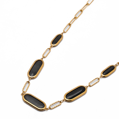COLLAR ZO13503N DORADO+NEGRO Acero Inoxidable E46