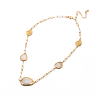 COLLAR ZO13505N DORADO+BEIG Acero Inoxidable