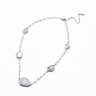 COLLAR ZO13505N PLATEADO+BLANCO Acero Inoxidable E59