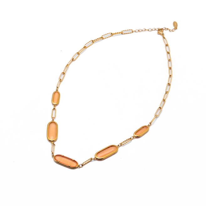 COLLAR ZO13503N DORADO+NARANJA Acero Inoxidable