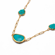 COLLAR ZO13505N DORADO+AZUL Acero Inoxidable E59