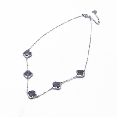 COLLAR ZO13947N PLATEADO+GRIS Acero Inoxidable E17