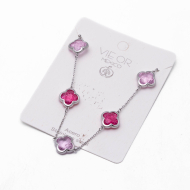 COLLAR ZO13947N PLATEADO+ROSA Acero Inoxidable E17