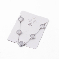 COLLAR ZO13947N PLATEADO+BLANCO Acero Inoxidable E17