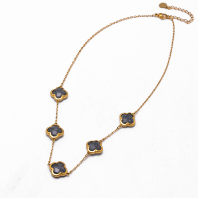 COLLAR ZO13947N DORADO+GRIS Acero Inoxidable E17