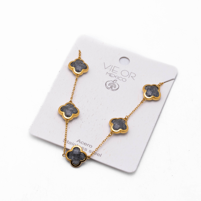 COLLAR ZO13947N DORADO+GRIS Acero Inoxidable E17