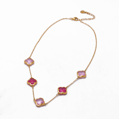 COLLAR ZO13947N DORADO+ROSA Acero Inoxidable E17