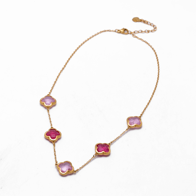 COLLAR ZO13947N DORADO+ROSA Acero Inoxidable E17