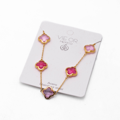 COLLAR ZO13947N DORADO+ROSA Acero Inoxidable E17