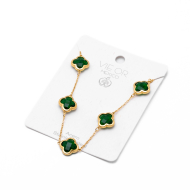 COLLAR ZO13947N DORADO+VERDE OSCURO Acero Inoxidable E17